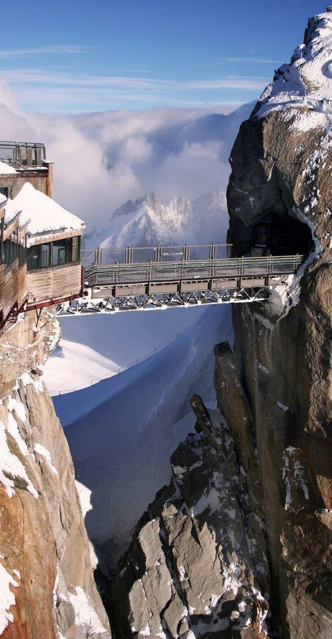 мост aiguille du midi, франция фото