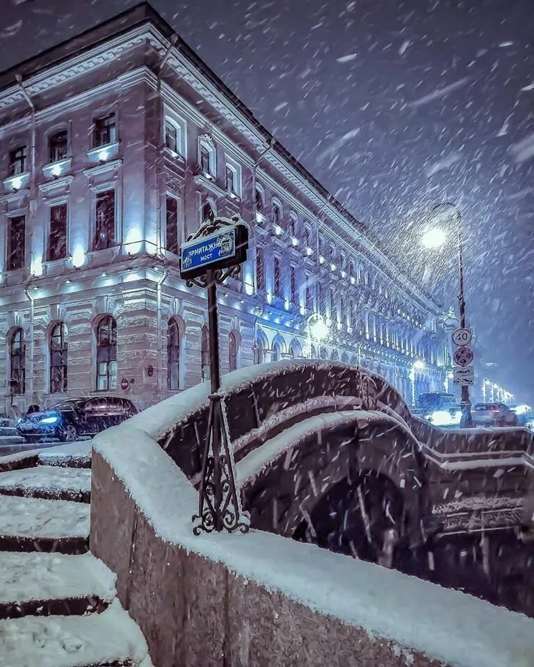 ночь зима санкт-петербург фото