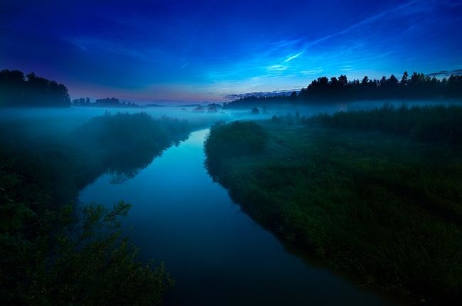 ночная река картинки фото