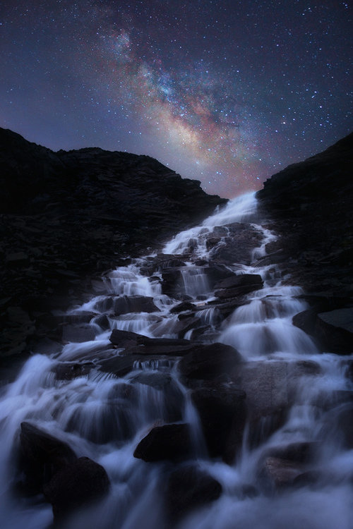 ночное небо водопад фото