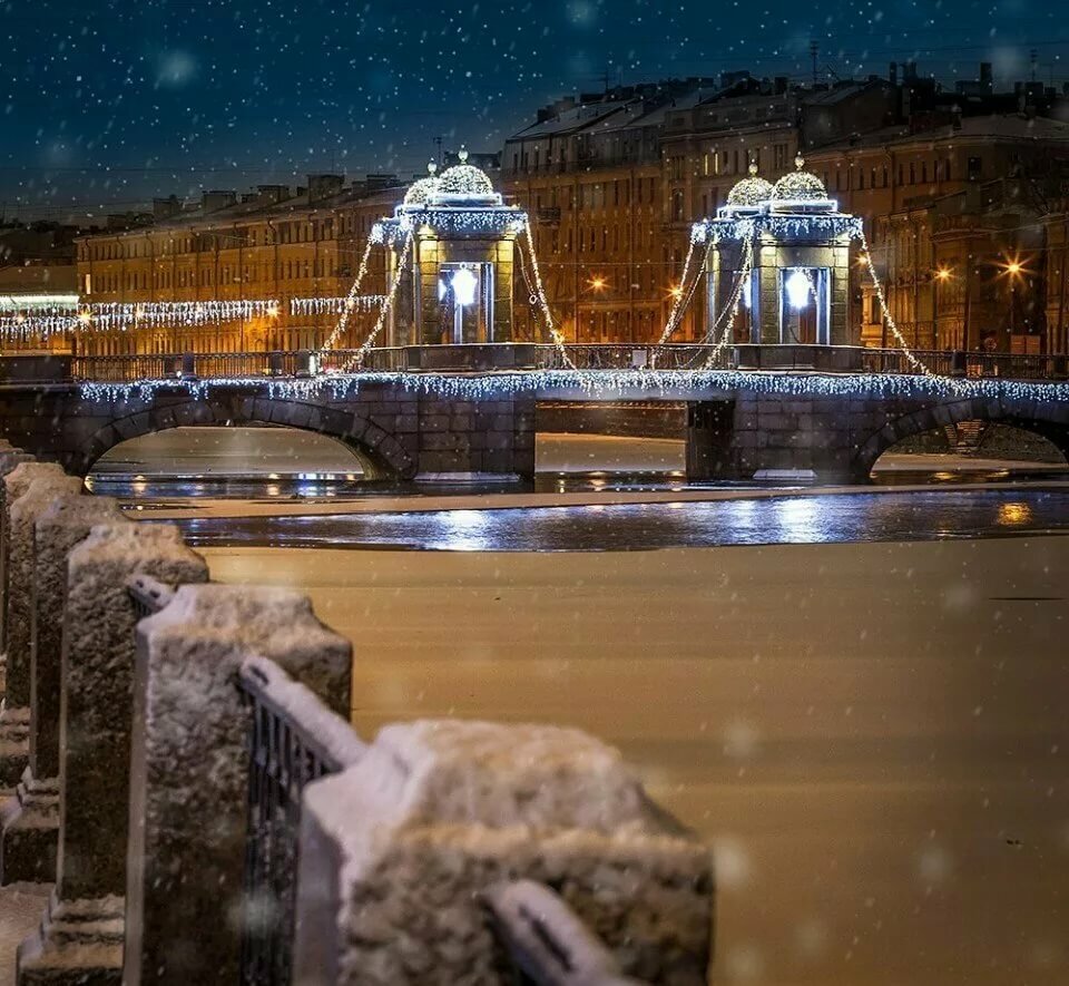 ночной зимний питер фото