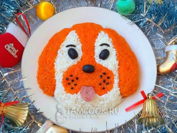 новогодний салат собака 2018 фото