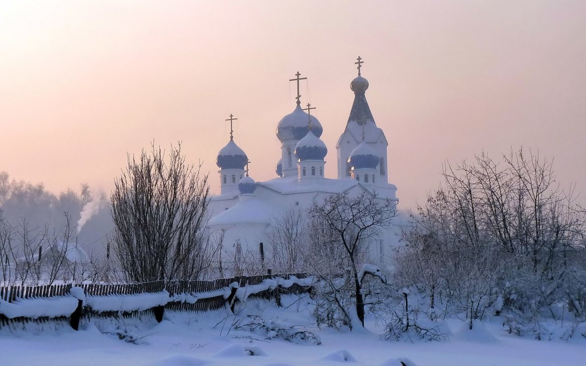 обои зима храм фото