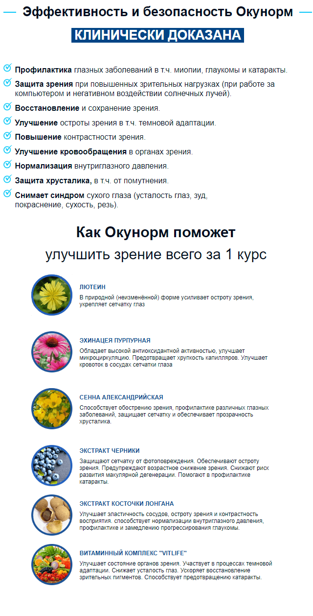 окунорм комплес для улучшения зрения фото