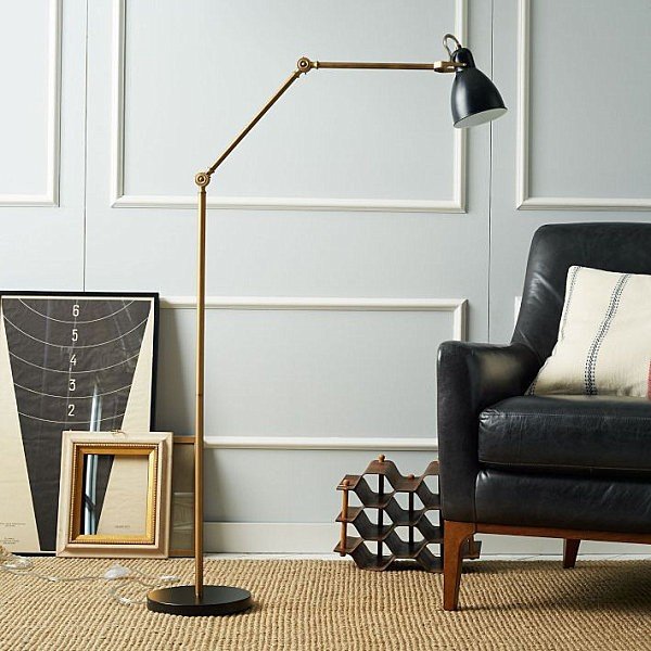 overarching curvilinear mid-century floor lamp фото