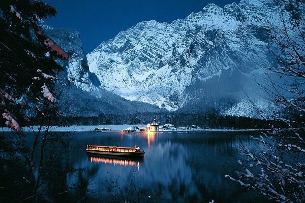 озеро кенигзее, бавария, германия фото