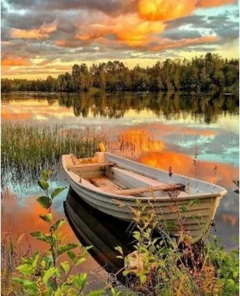 пейзаж с лодкой фото