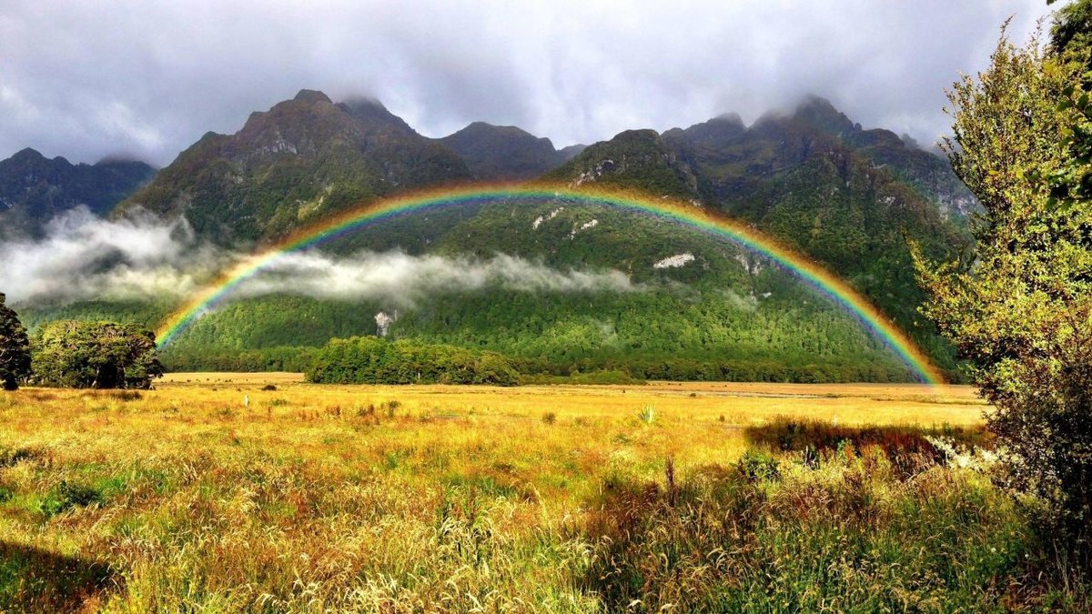пейзаж с радугой фото