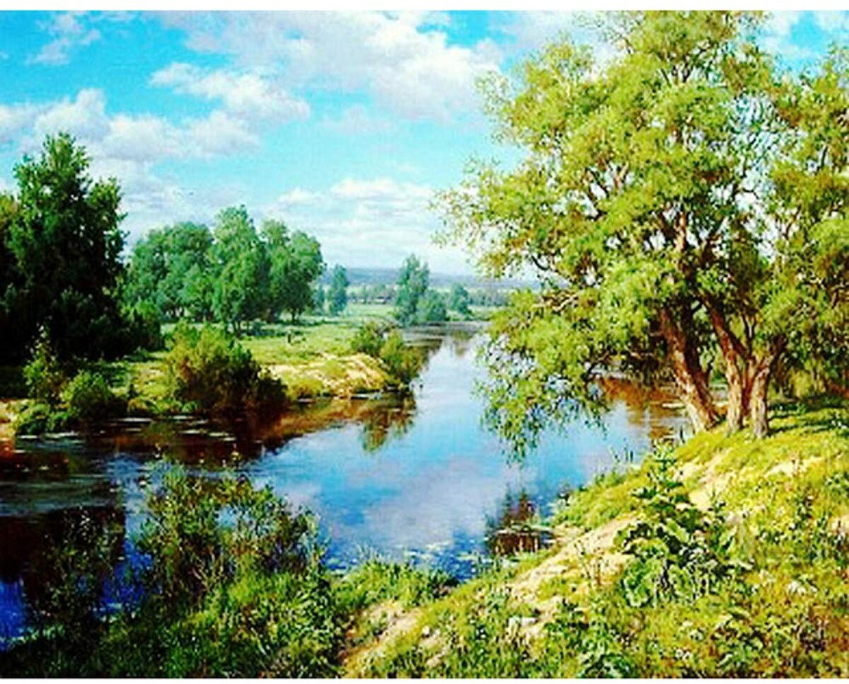 пейзаж с рекой фото