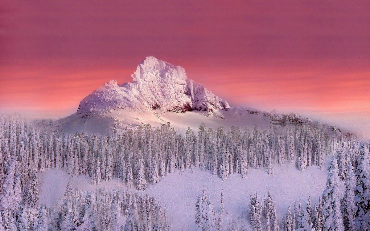 пейзаж снежных гор фото