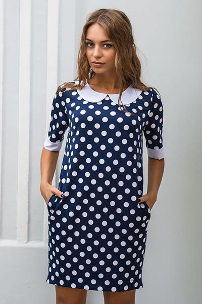 платья в горошек свободный фасон фото