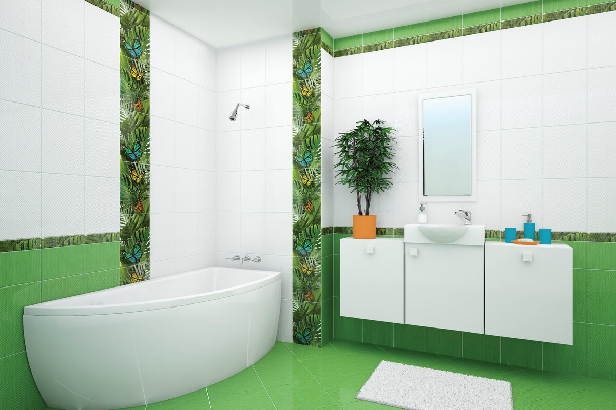 плитка настенная cersanit tropicana зелёная 25х35 фото