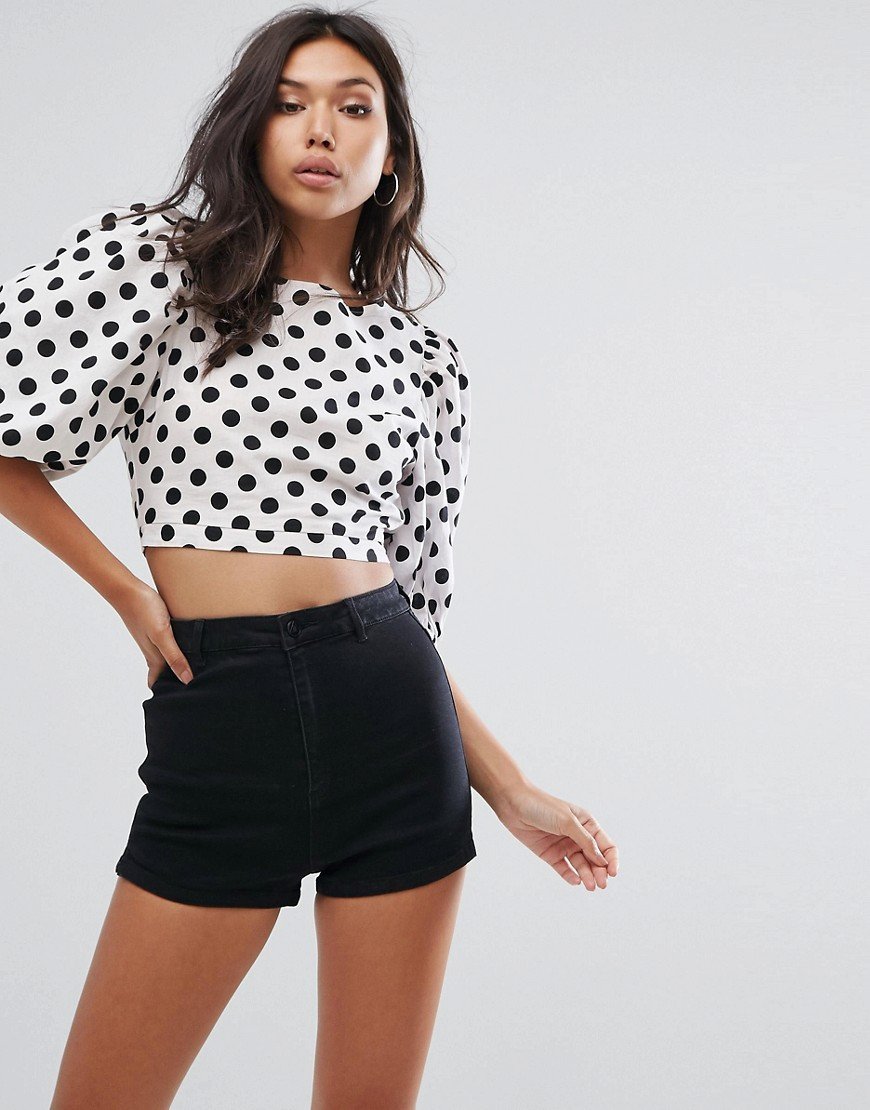 polka dot crop top фото