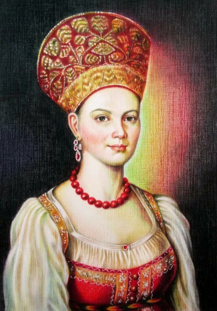 портрет неизвестной крестьянки в русском костюме фото