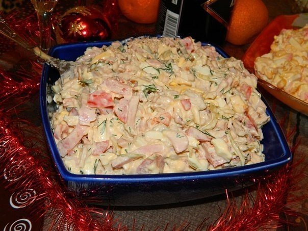 праздничный салат с курицей фото