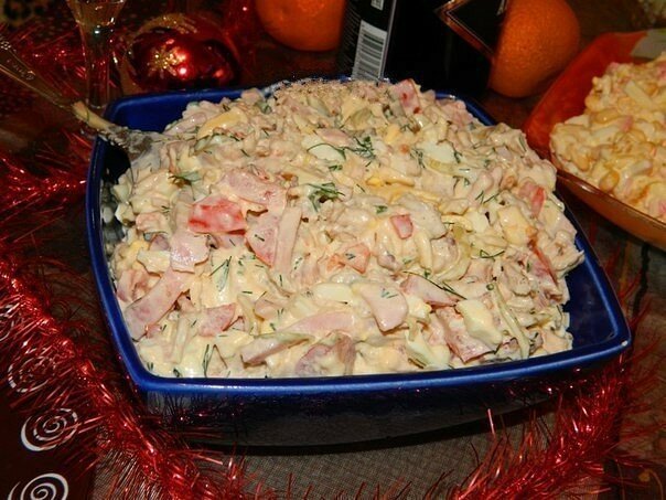 праздничный салат с курицей фото
