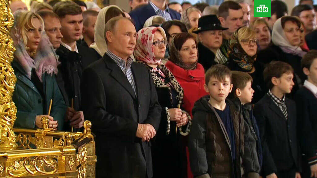 путин в храме на рождество 2018 фото