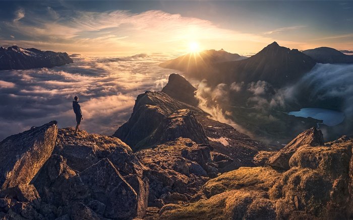 рассвет с вершины горы фото