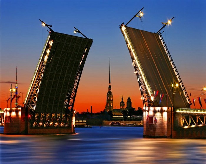 разводные мосты в питере фото