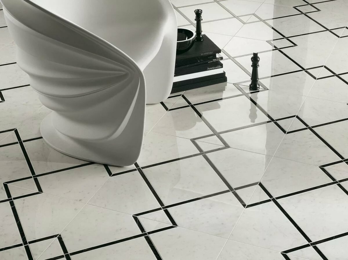 roma diamond incroci carrara nero reale фото