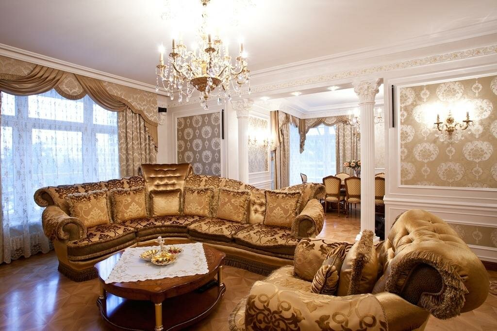 роскошная гостиная в классическом стиле фото