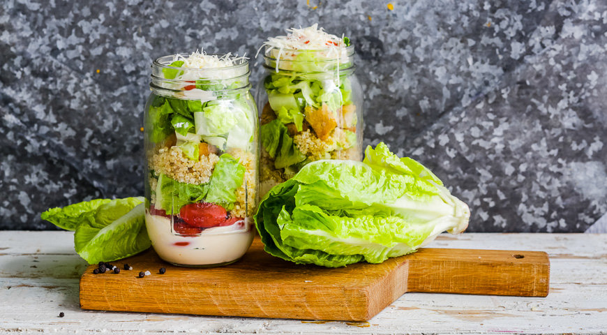 salad recipes lettuce mason jars фото