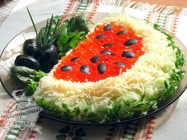 салат арбузная долька фото
