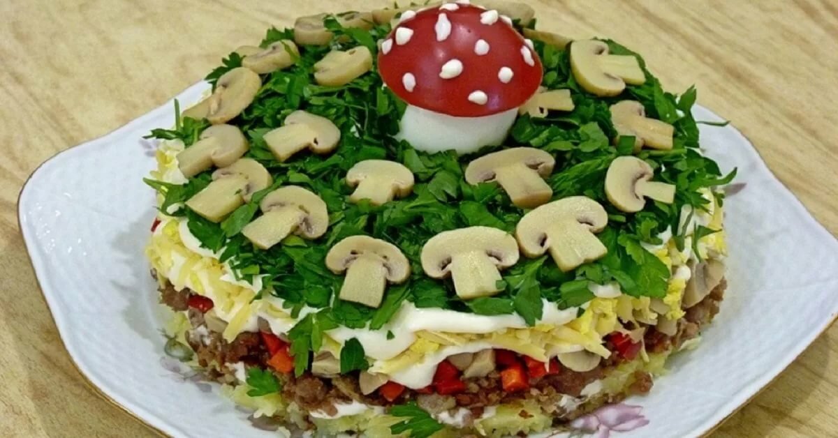 салат грибная поляна фото