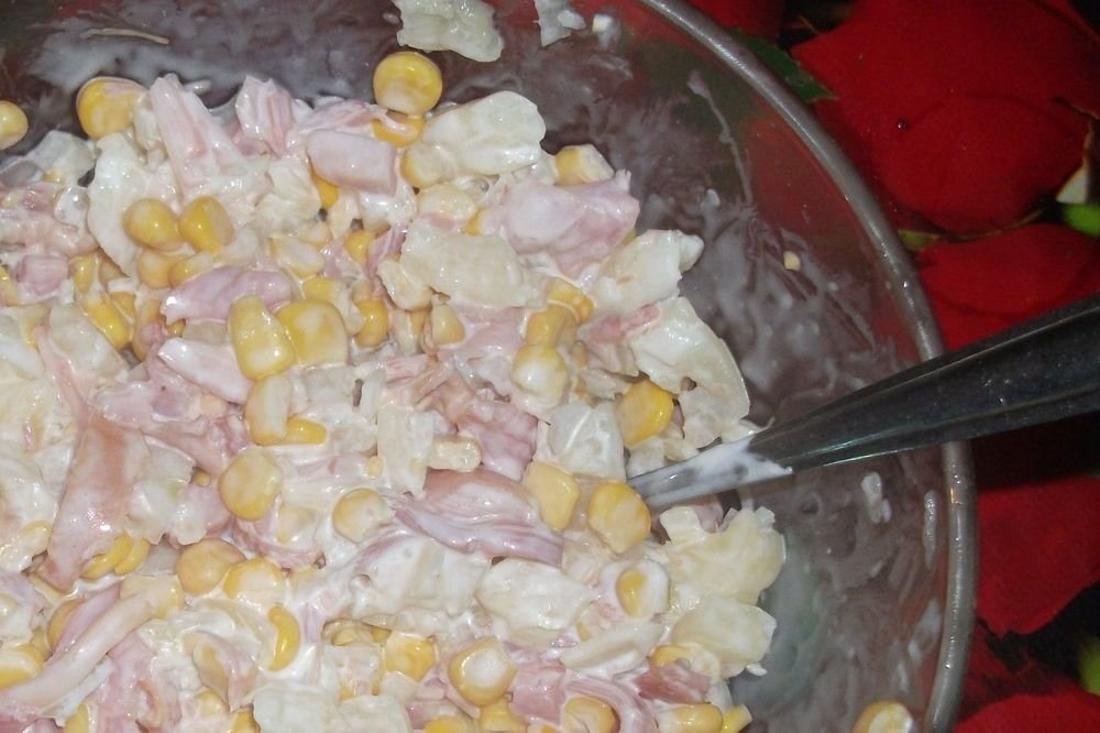 салат из копченой курицы фото