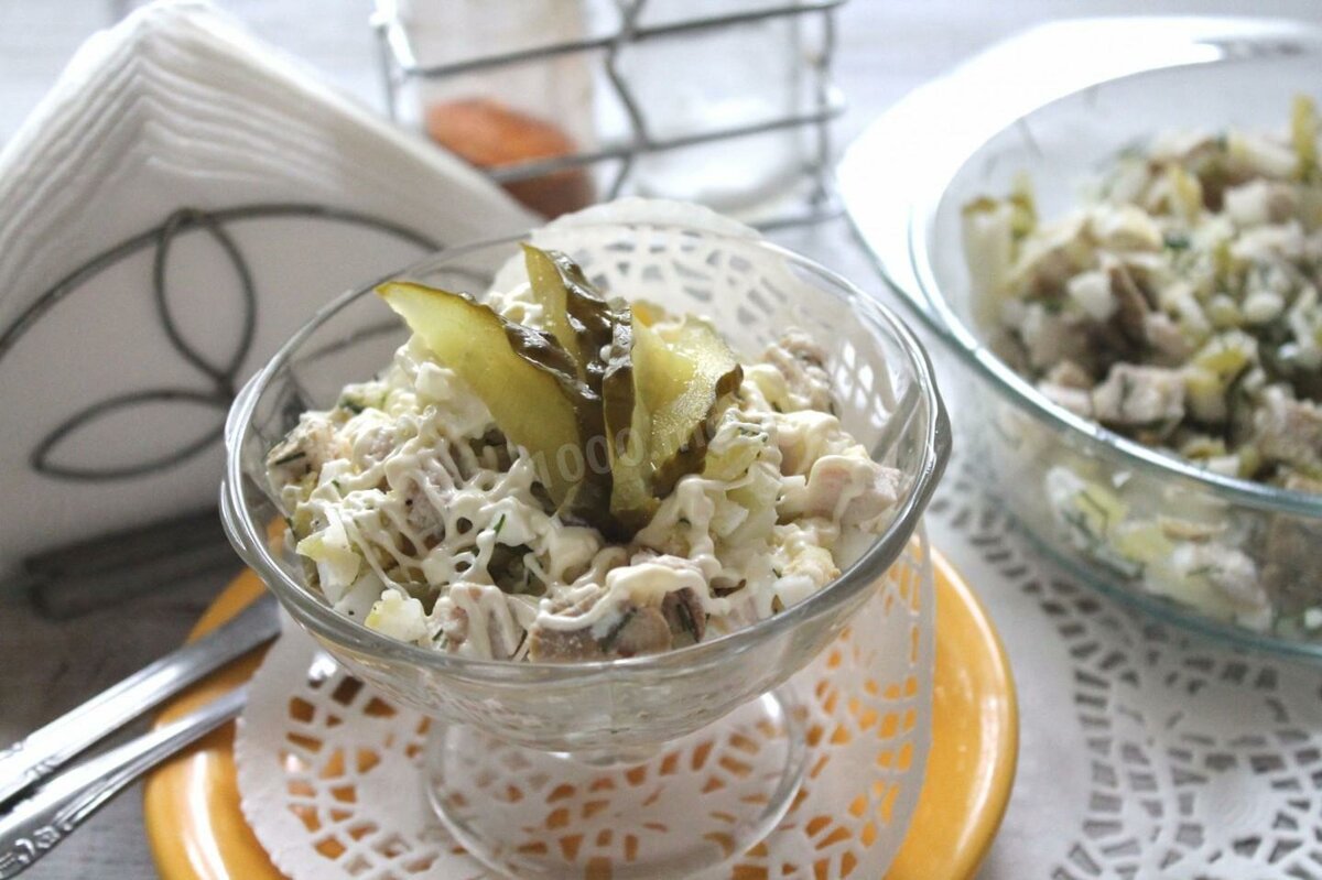 салат курица грибы огурец яйцо моус фото