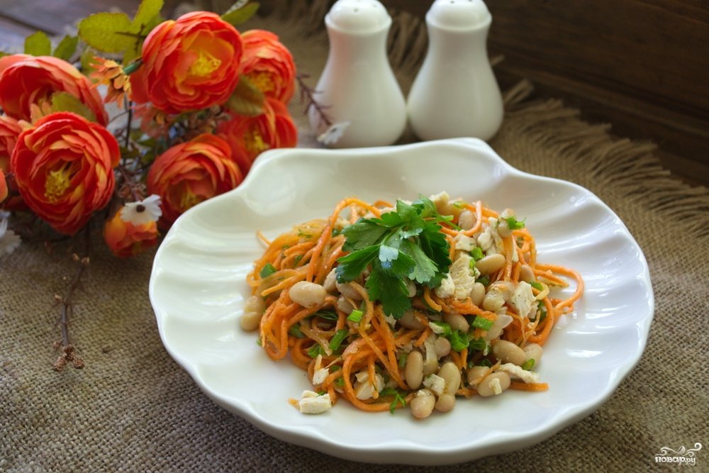 салат по-корейски с курицей фото