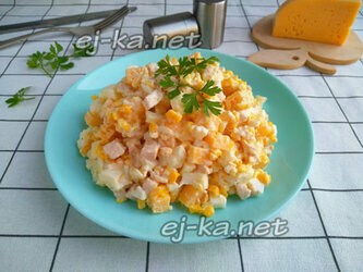 салат с ананасом и кукурузой фото