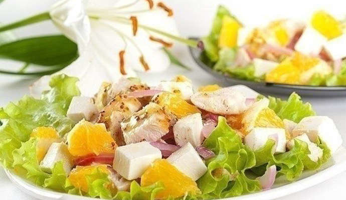 салат с апельсином и куриной грудкой фото