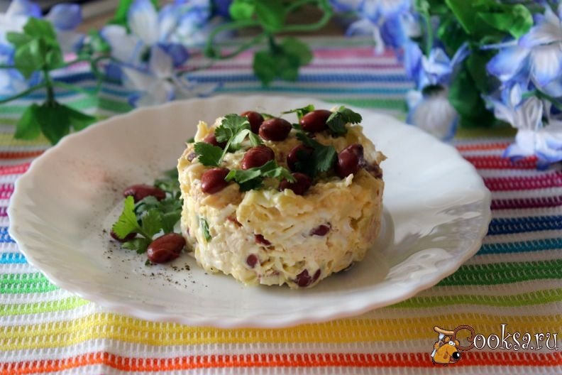 салат с фасолью и сыром фото
