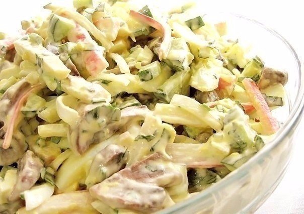салат с копченым сыром фото