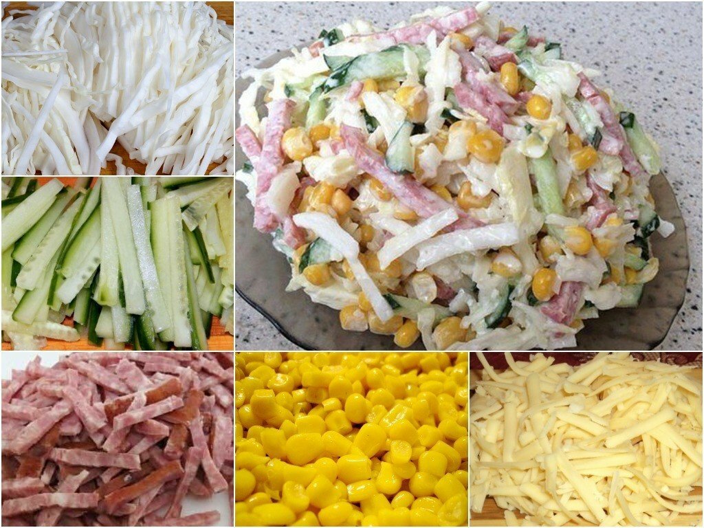 салат с копчёным окорочком и кукурузой фото