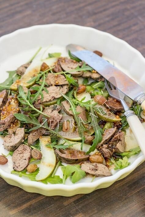 салат с куриной печенью и грушей фото
