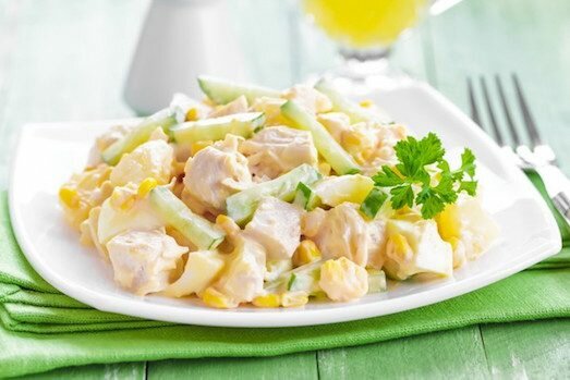 салат с курицей и ананасами фото