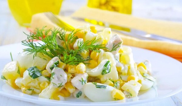 салат с курицей и ананасами фото