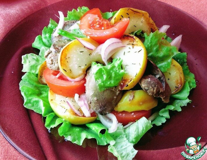 салат с курицей и овощами фото
