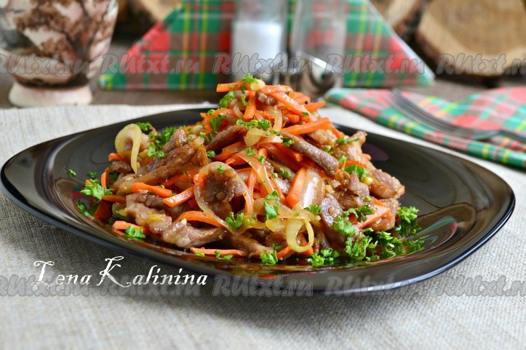 салат с мясом и морковью фото