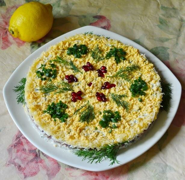 салат с печенью трески фото