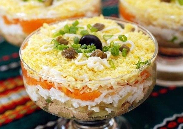салат с печенью трески фото