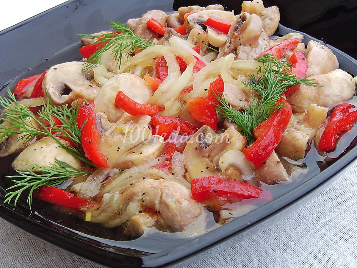 салат с перцем и грибами фото