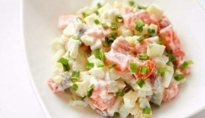 салат с семгой и яйцом фото