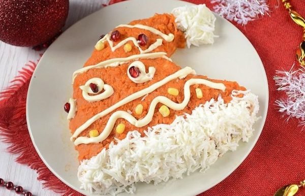 салат шапка деда мороза фото