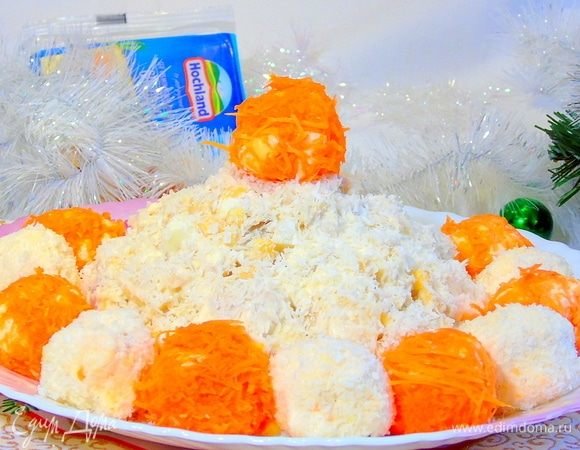 салат шапочка снегурочки фото
