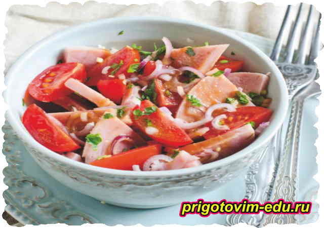 салат венгерский с ветчиной и помидорами фото