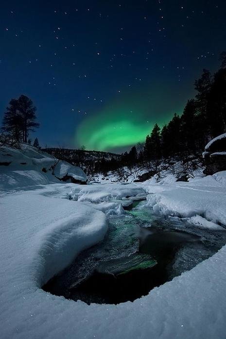 северное сияние в хибинах фото