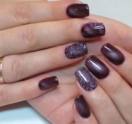 шеллак на короткие ногти темные цвета фото